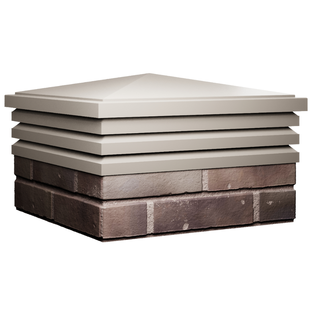 Колпак Zking Бона ХайТек Бежевый на столб 2х2 кирпича (513х513мм) в Ярославле фото