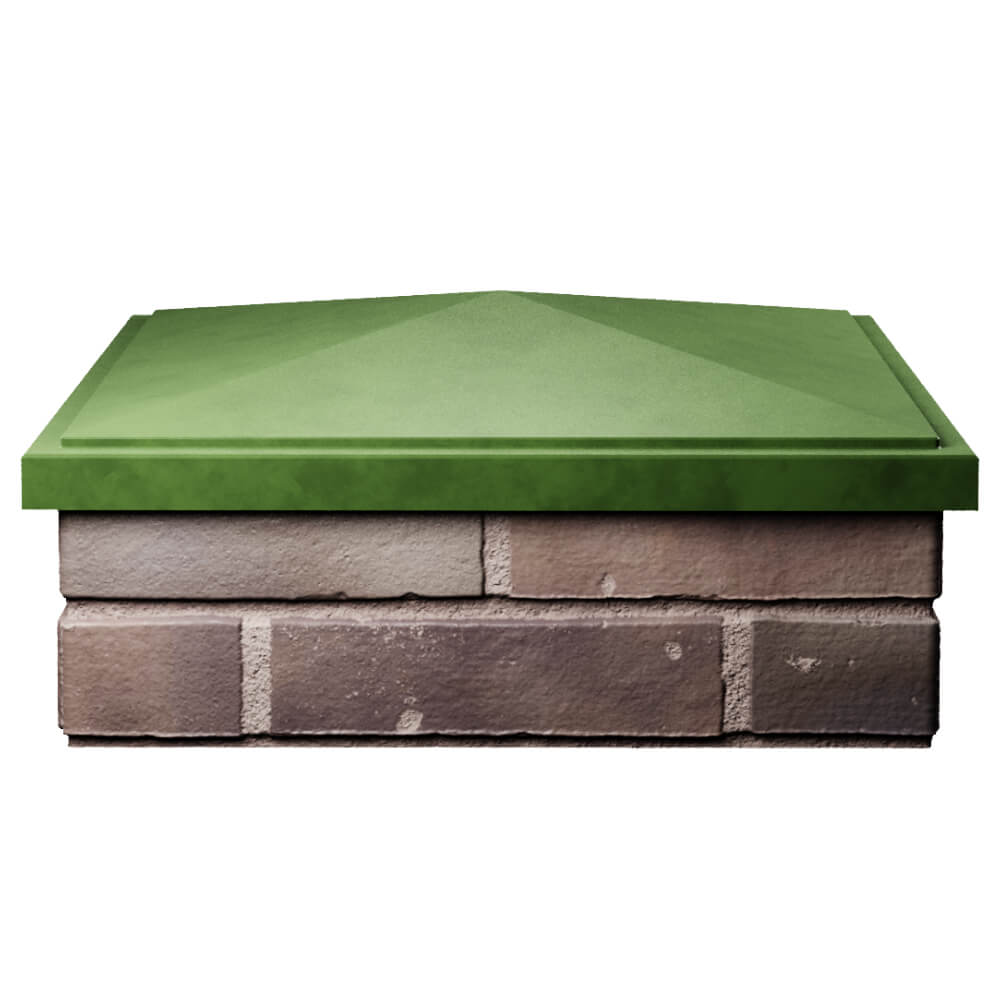 Колпак Zking БонаМоно Зеленый на столб 2х2 кирпича (515х515, 530х530мм) Ярославль фото