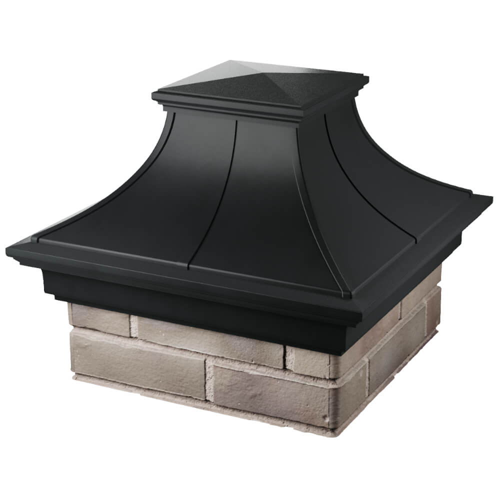 Колпак Zking Монблан Премиум Черный на столб 1.5х1.5 кирпича (385х385мм) в Ярославле фото