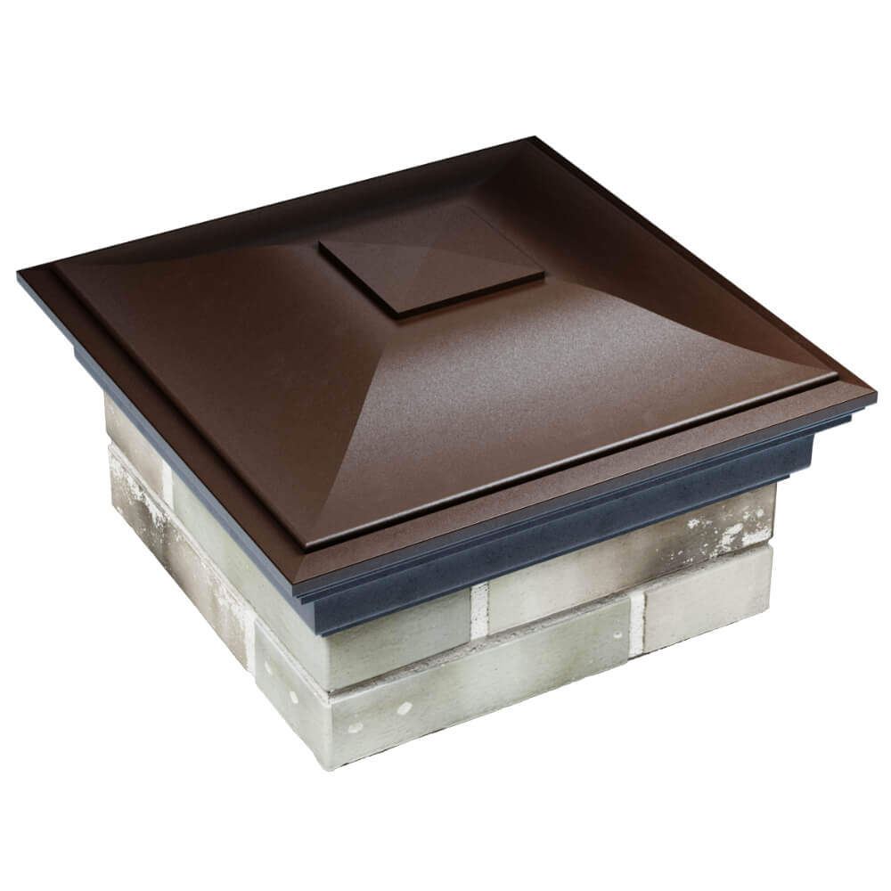 Колпак Zking Монблан Коричневый на столб 1.5х1.5 кирпича (385х385мм) в Ярославле фото