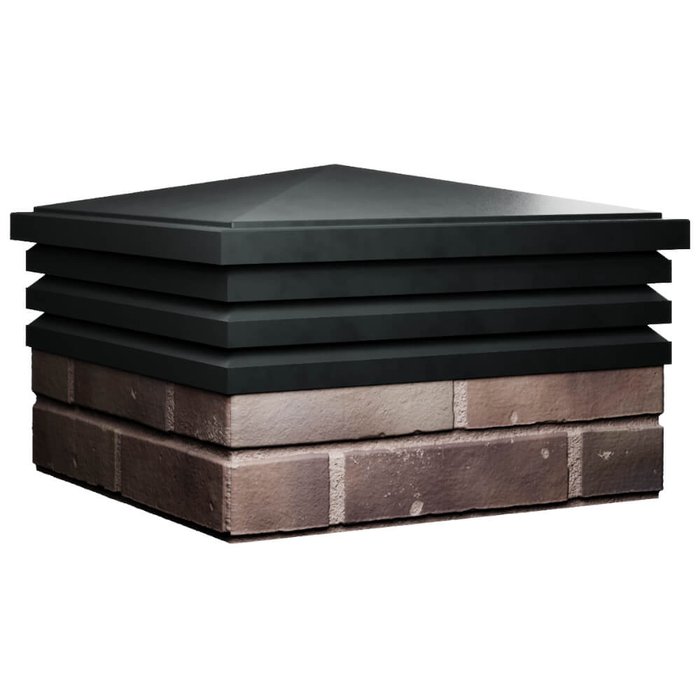 Колпак Zking Бона ХайТек Черный на столб 2х2 кирпича (513х513мм) в Ярославле фото