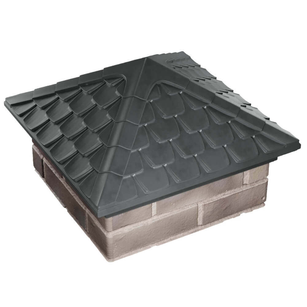 Колпак Zking Эльбрус Серый на столб 1.5х1.5 кирпича (385х385мм) в Ярославле фото