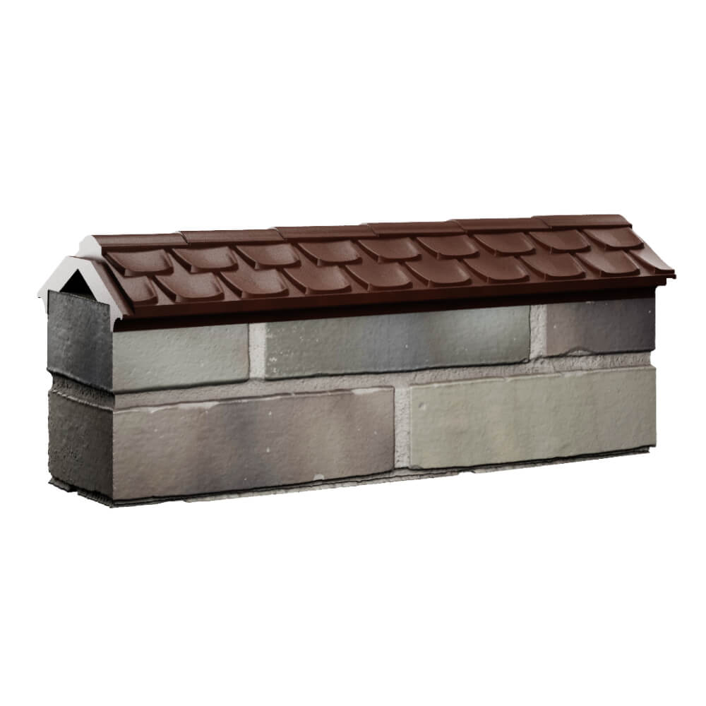 Парапет Zking Эльбрус Коричневый с посадкой на 0.5 кирпича (130мм) Ярославль фото