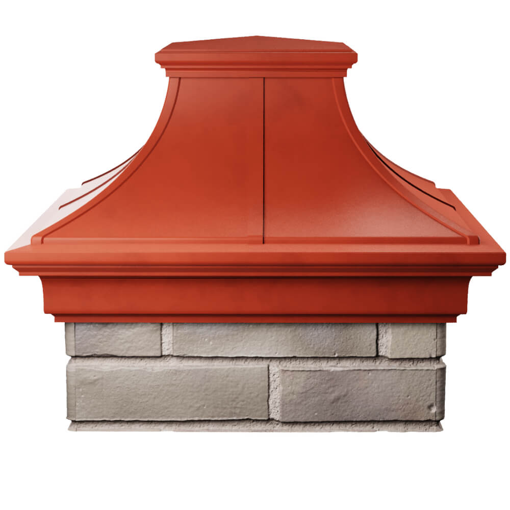 Колпак Zking Монблан Премиум Красный на столб 1.5х1.5 кирпича (385х385мм) Ярославль фото