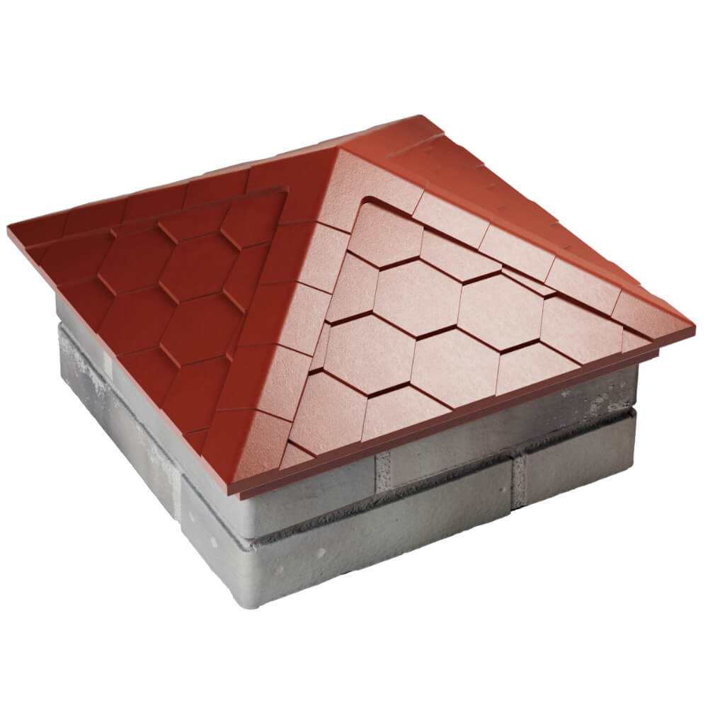 Колпак Zking Эверест Красный на столб 1.5х1.5 кирпича (390х390мм) в Ярославле фото