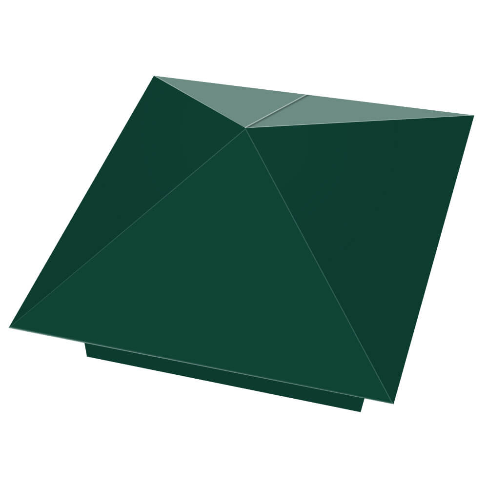 Колпак металлический 390х390мм RAL6005 Зеленый Мох заборный Ярославль фото