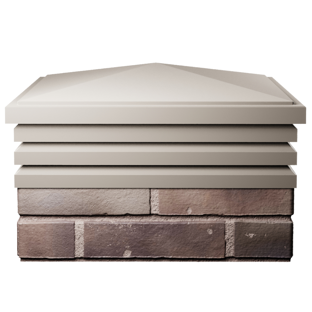 Колпак Zking Бона ХайТек Бежевый на столб 2х2 кирпича (513х513мм) Ярославль фото