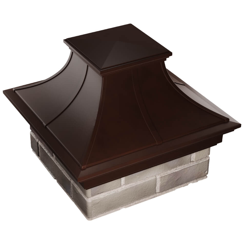 Колпак Zking Монблан Премиум Коричневый на столб 1.5х1.5 кирпича (385х385мм) в Ярославле фото