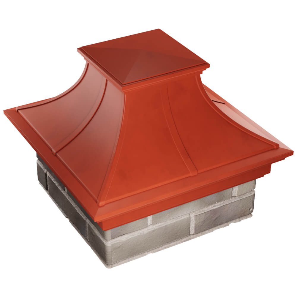 Колпак Zking Монблан Премиум Красный на столб 1.5х1.5 кирпича (385х385мм) в Ярославле фото