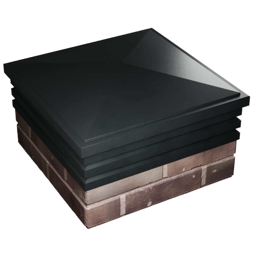 Колпак Zking Бона ХайТек Черный на столб 2х2 кирпича (513х513мм) в Ярославле фото