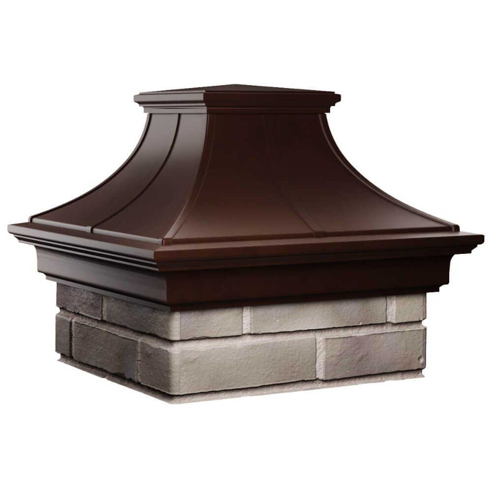 Колпак Zking Монблан Премиум Коричневый на столб 1.5х1.5 кирпича (385х385мм) в Ярославле фото