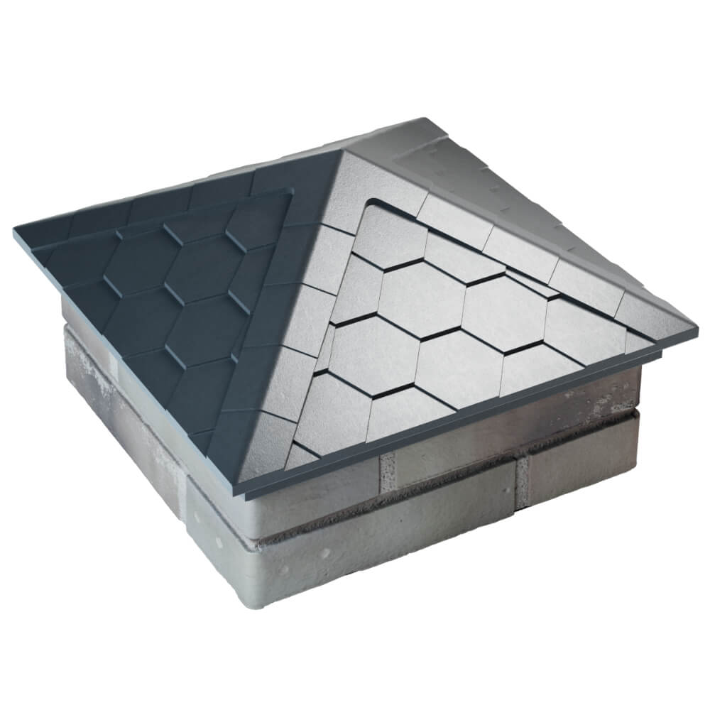 Колпак Zking Эверест Серый на столб 1.5х1.5 кирпича (390х390мм) в Ярославле фото