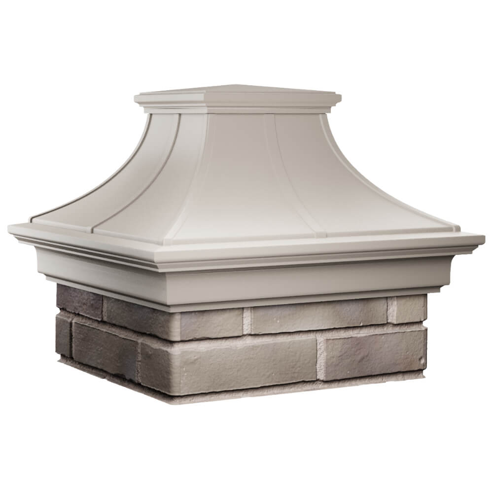 Колпак Zking Монблан Премиум Бежевый на столб 1.5х1.5 кирпича (385х385мм) в Ярославле фото