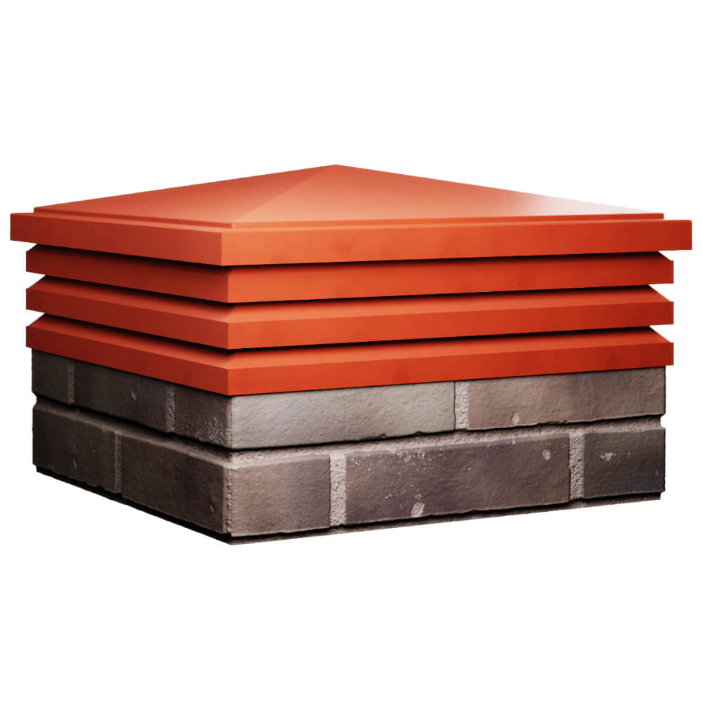 Колпак Zking Бона ХайТек Красный на столб 2х2 кирпича (513х513мм) в Ярославле фото