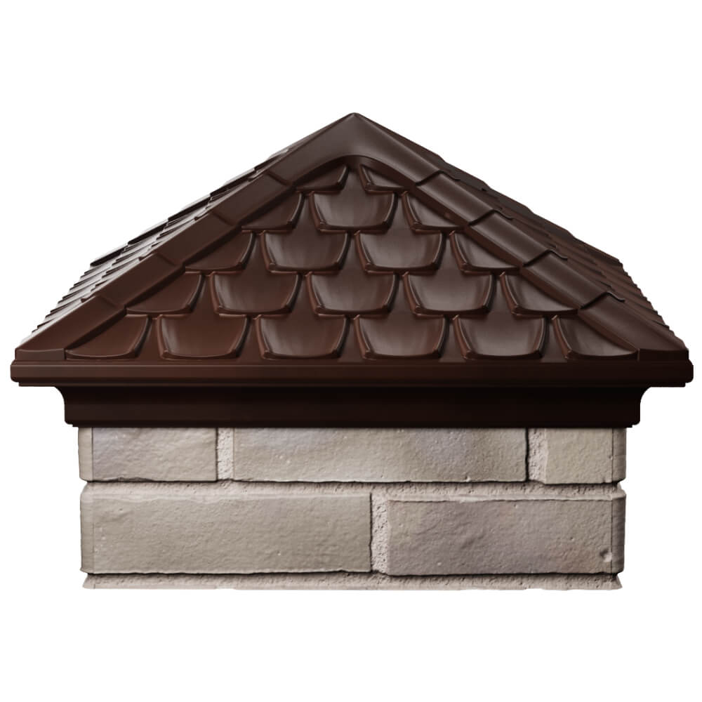 Колпак Zking Эльбрус Коричневый на столб 1.5х1.5 кирпича (385х385мм) Ярославль фото