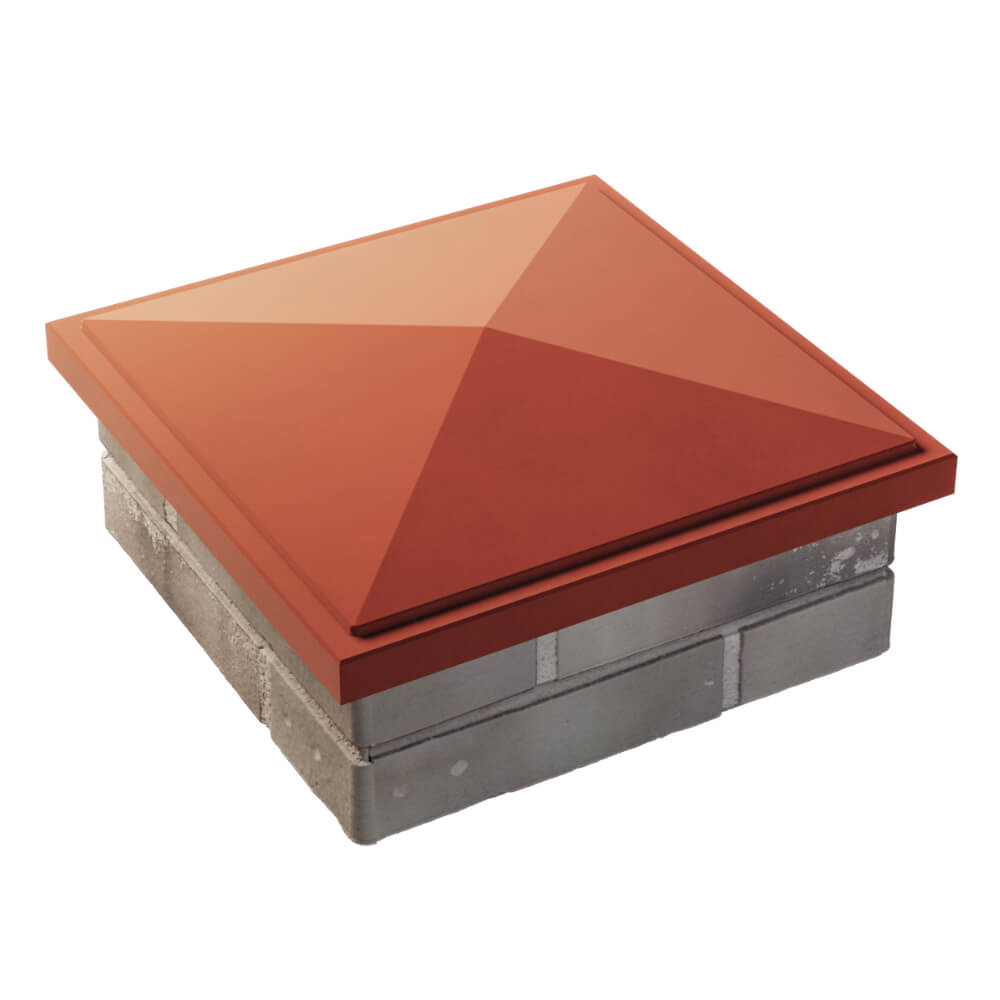 Колпак Zking БонаМоно Красный на столб 1.5х1.5 кирпича (385х385, 400х400мм) в Ярославле фото