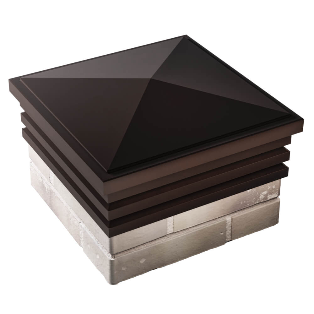 Колпак Zking Бона ХайТек Коричневый на столб 1.5х1.5 кирпича (385х385мм) в Ярославле фото