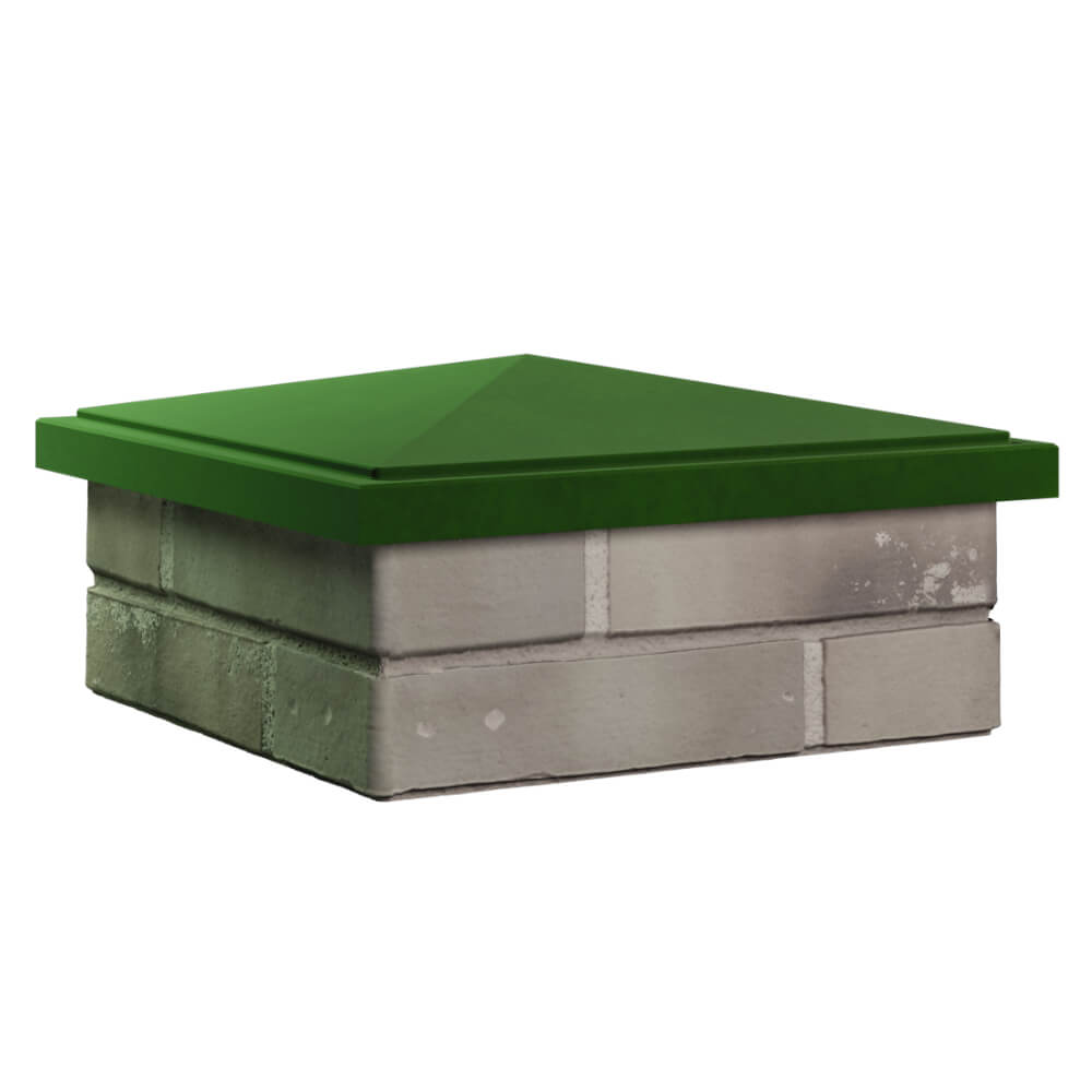 Колпак Zking БонаМоно Зеленый на столб 1.5х1.5 кирпича (385х385, 400х400мм) в Ярославле фото