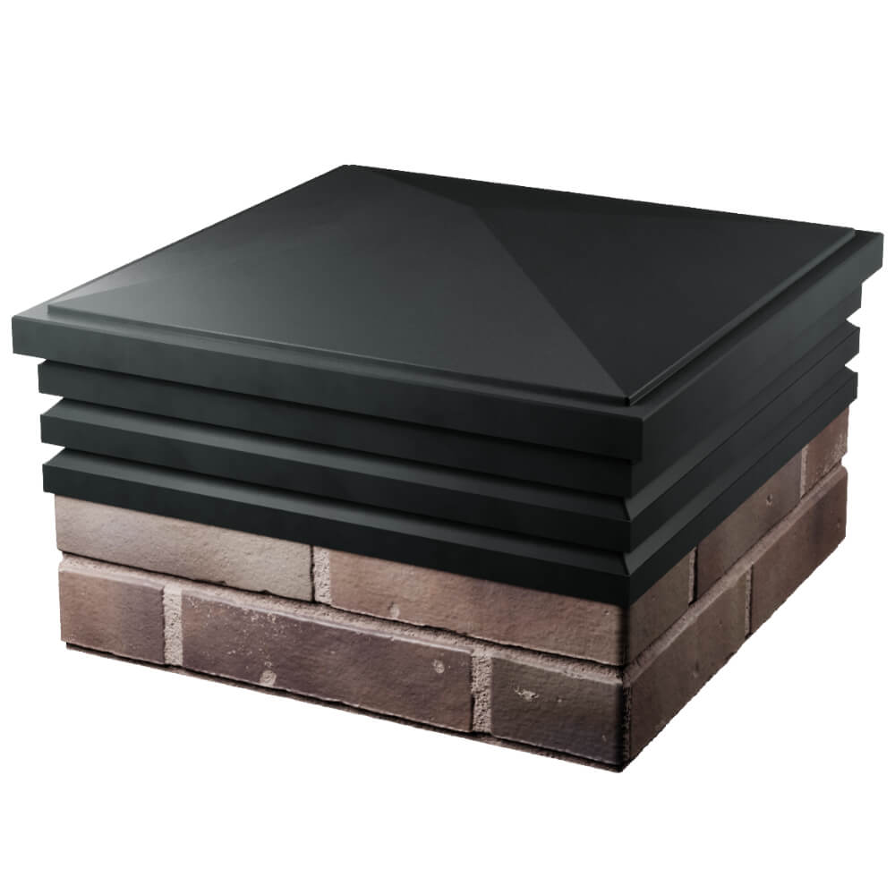 Колпак Zking Бона ХайТек Черный на столб 2х2 кирпича (513х513мм) в Ярославле фото