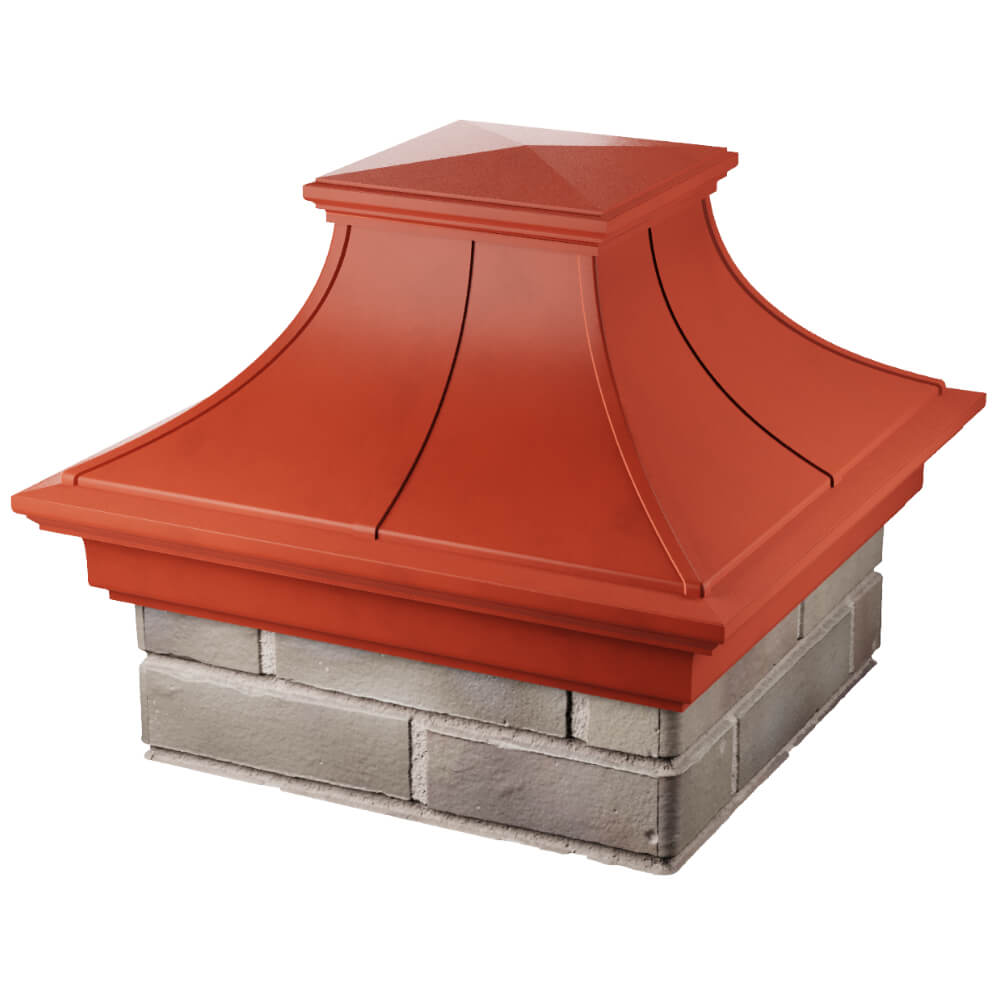Колпак Zking Монблан Премиум Красный на столб 1.5х1.5 кирпича (385х385мм) в Ярославле фото