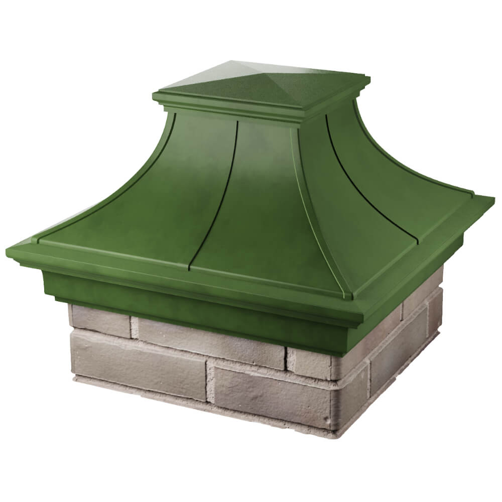 Колпак Zking Монблан Премиум Зеленый на столб 1.5х1.5 кирпича (385х385мм) в Ярославле фото