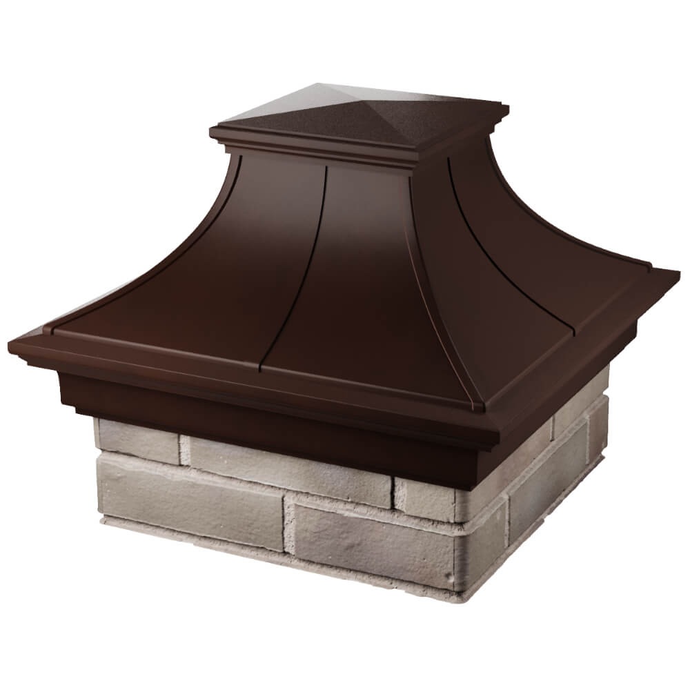 Колпак Zking Монблан Премиум Коричневый на столб 1.5х1.5 кирпича (385х385мм) в Ярославле фото