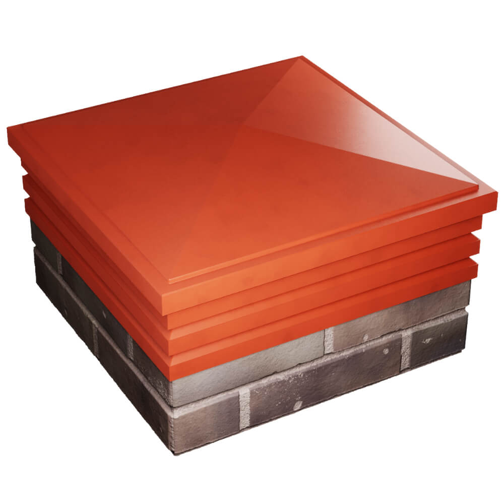 Колпак Zking Бона ХайТек Красный на столб 2х2 кирпича (513х513мм) в Ярославле фото