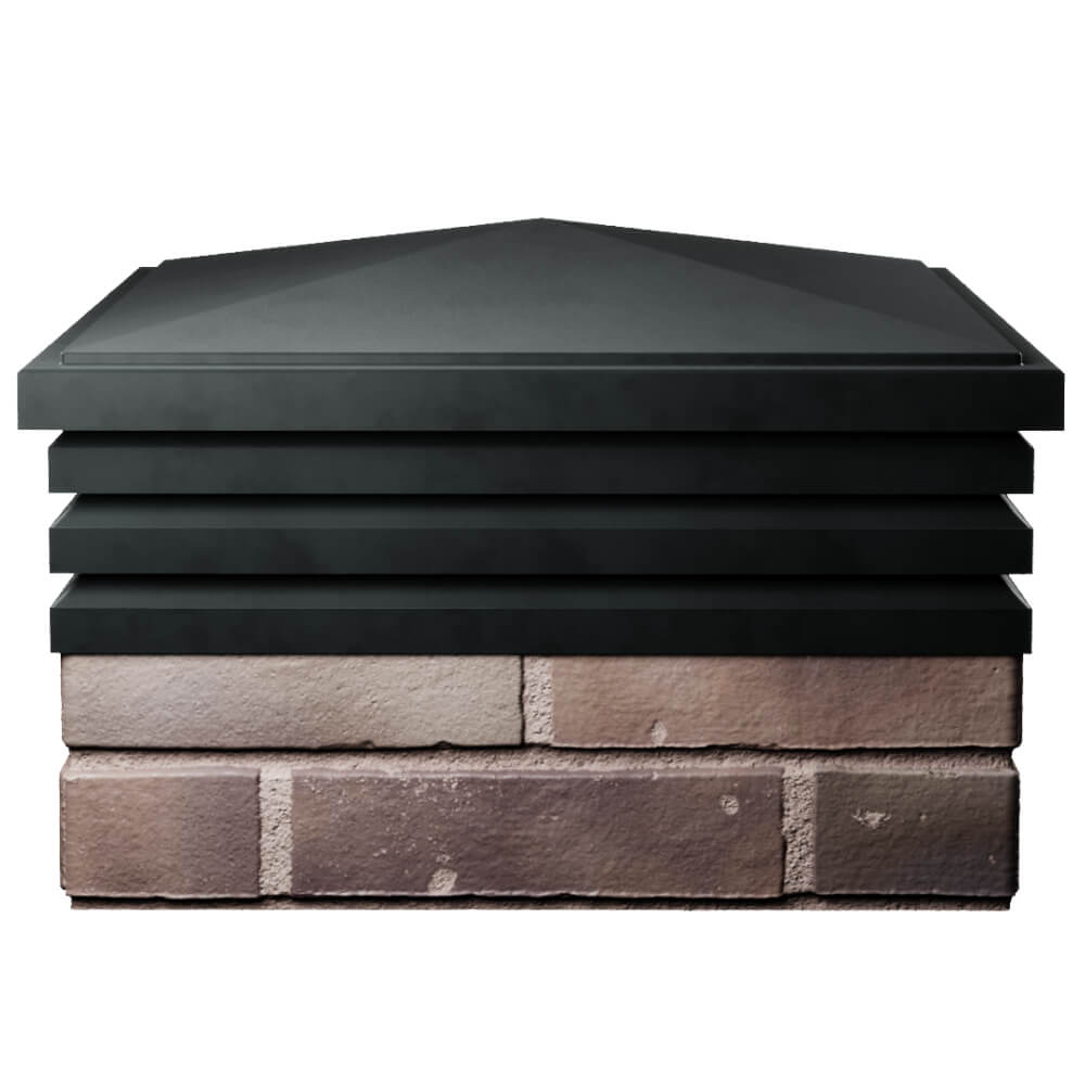 Колпак Zking Бона ХайТек Черный на столб 2х2 кирпича (513х513мм) Ярославль фото