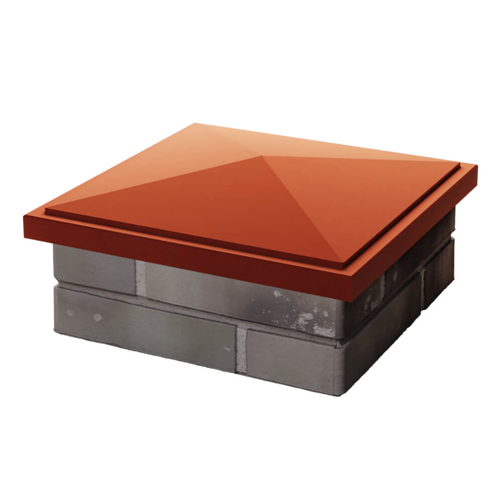 Колпак Zking БонаМоно Красный на столб 1.5х1.5 кирпича (385х385, 400х400мм) в Ярославле фото