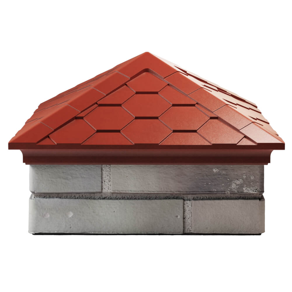 Колпак Zking Эверест Красный на столб 1.5х1.5 кирпича (390х390мм) Ярославль фото