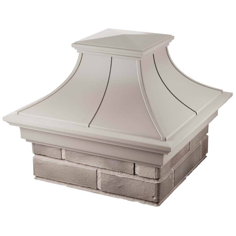 Колпак Zking Монблан Премиум Бежевый на столб 1.5х1.5 кирпича (385х385мм) в Ярославле фото