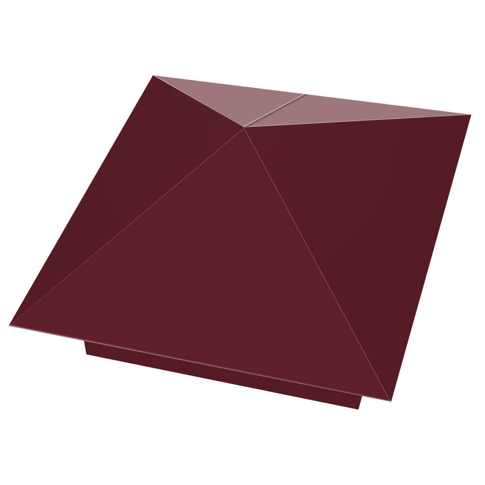 Колпак металлический 390х390мм RAL3005 Красное Вино заборный Ярославль фото