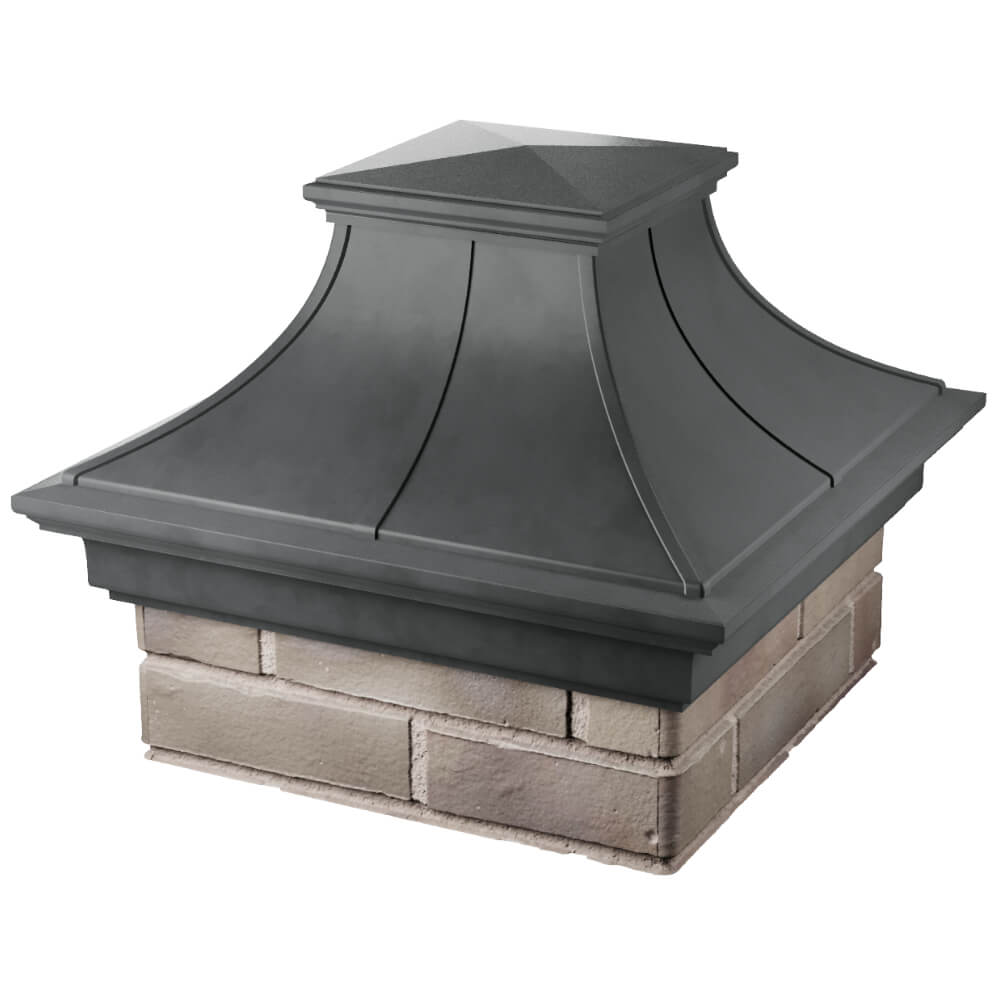Колпак Zking Монблан Премиум Серый на столб 1.5х1.5 кирпича (385х385мм) в Ярославле фото