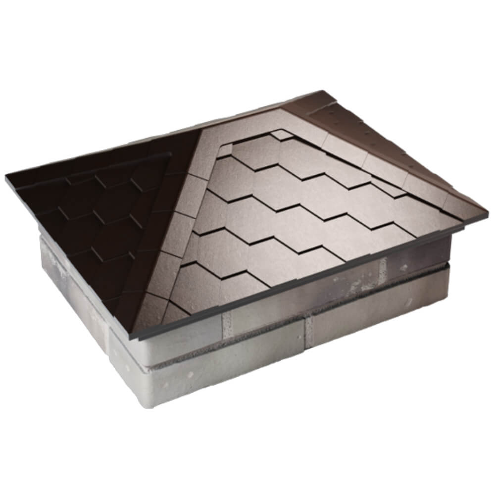 Колпак Zking Эверест Коричневый на столб 2х1.5 кирпича (520х390мм) Ярославль фото