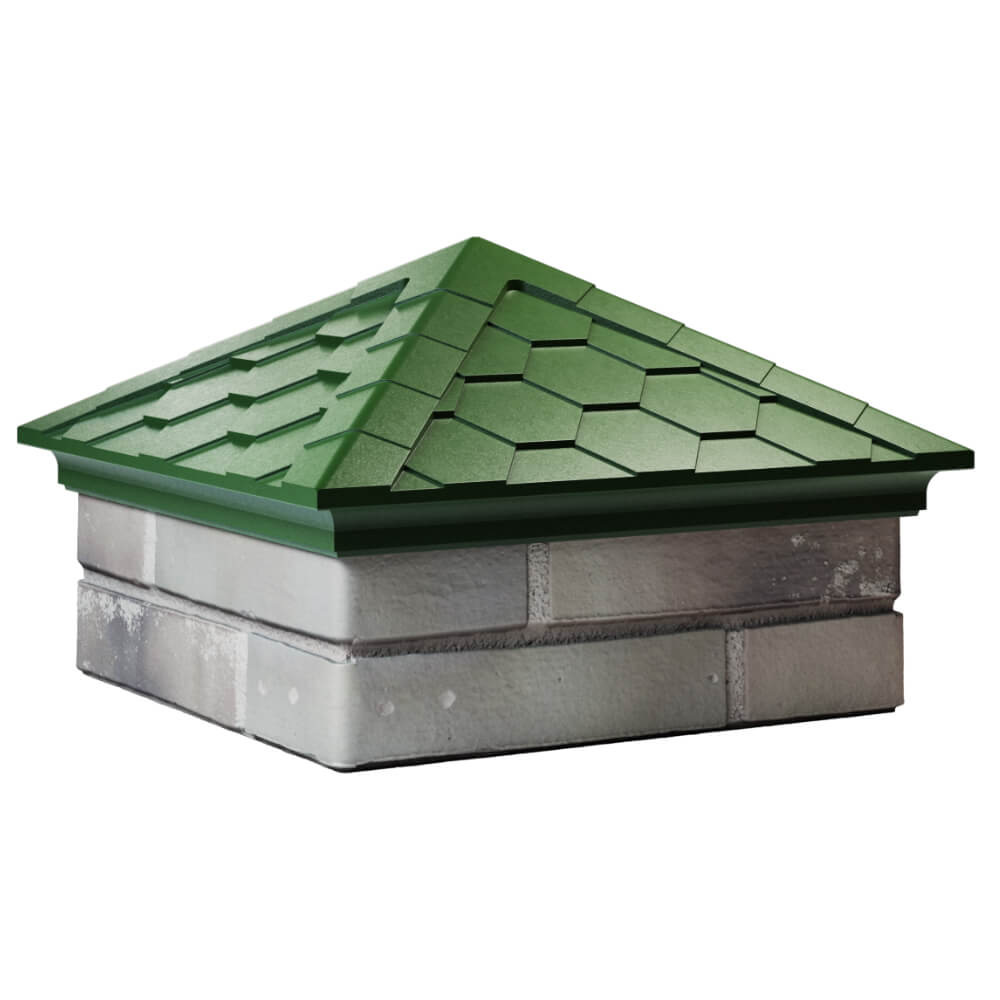 Колпак Zking Эверест Зеленый на столб 1.5х1.5 кирпича (390х390мм) в Ярославле фото