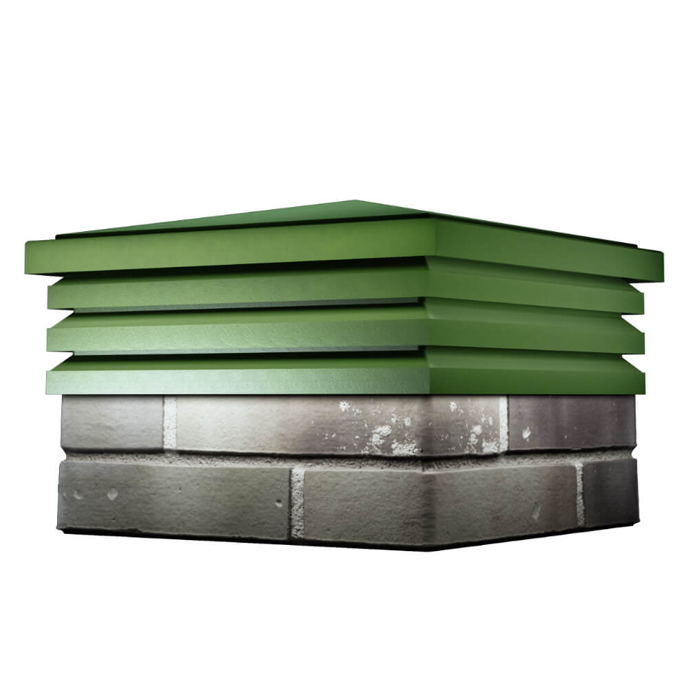 Колпак Zking Бона ХайТек Зеленый на столб 1.5х1.5 кирпича (385х385мм)