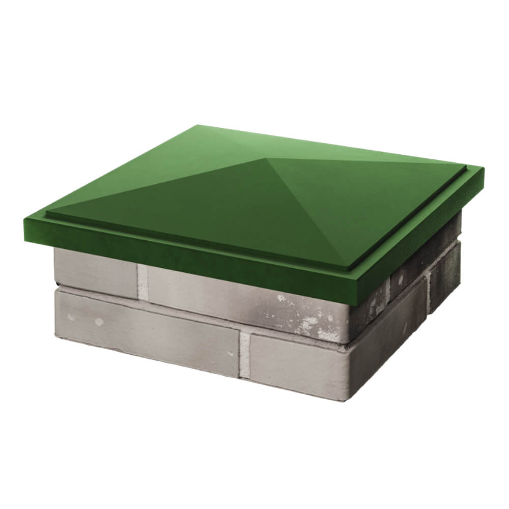 Колпак Zking БонаМоно Зеленый на столб 1.5х1.5 кирпича (385х385, 400х400мм) в Ярославле фото