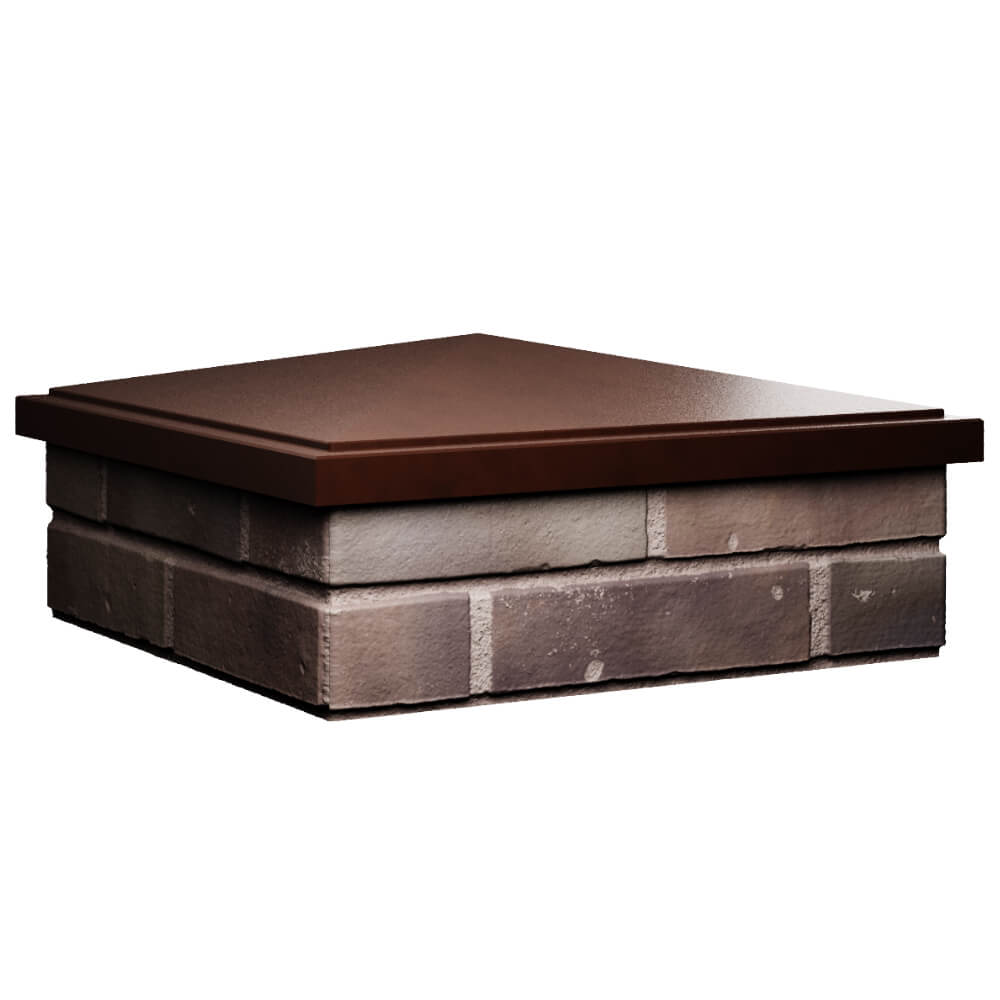 Колпак Zking БонаМоно Коричневый на столб 2х2 кирпича (515х515, 530х530мм) в Ярославле фото