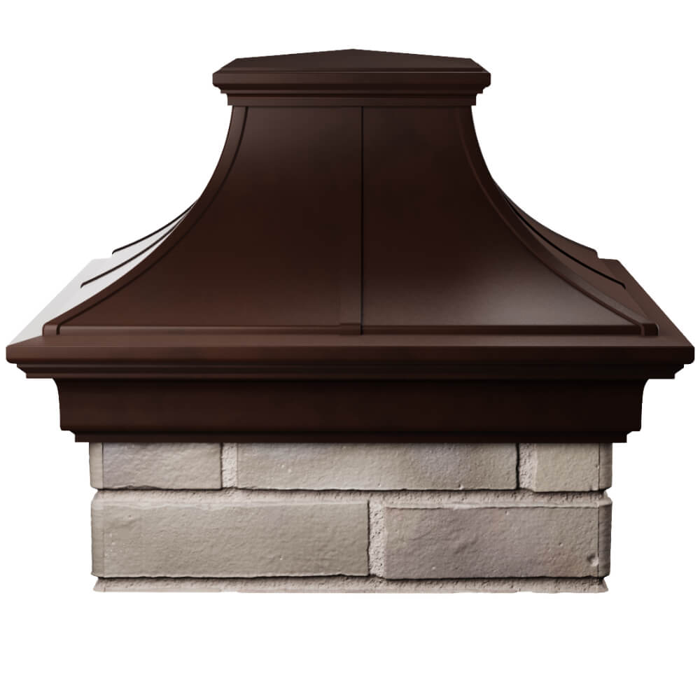 Колпак Zking Монблан Премиум Коричневый на столб 1.5х1.5 кирпича (385х385мм) Ярославль фото