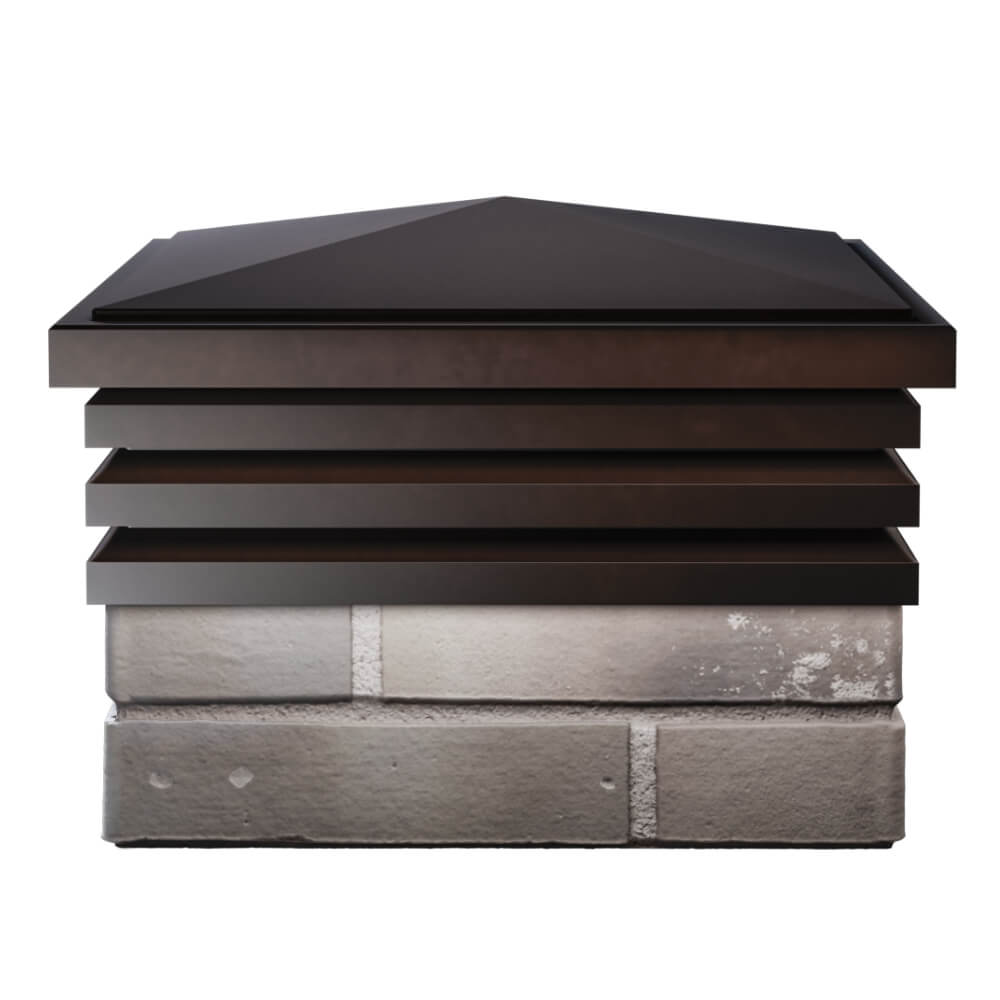 Колпак Zking Бона ХайТек Коричневый на столб 1.5х1.5 кирпича (385х385мм) Ярославль фото