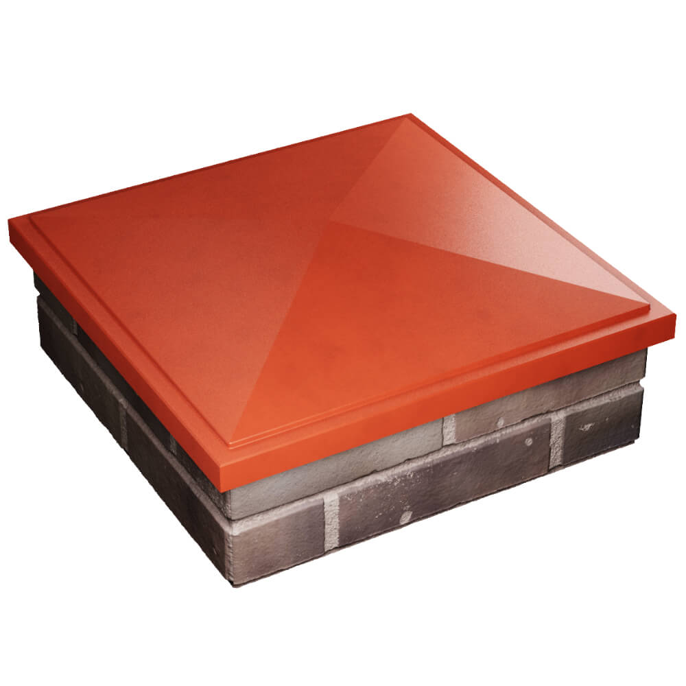 Колпак Zking БонаМоно Красный на столб 2х2 кирпича (515х515, 530х530мм) в Ярославле фото