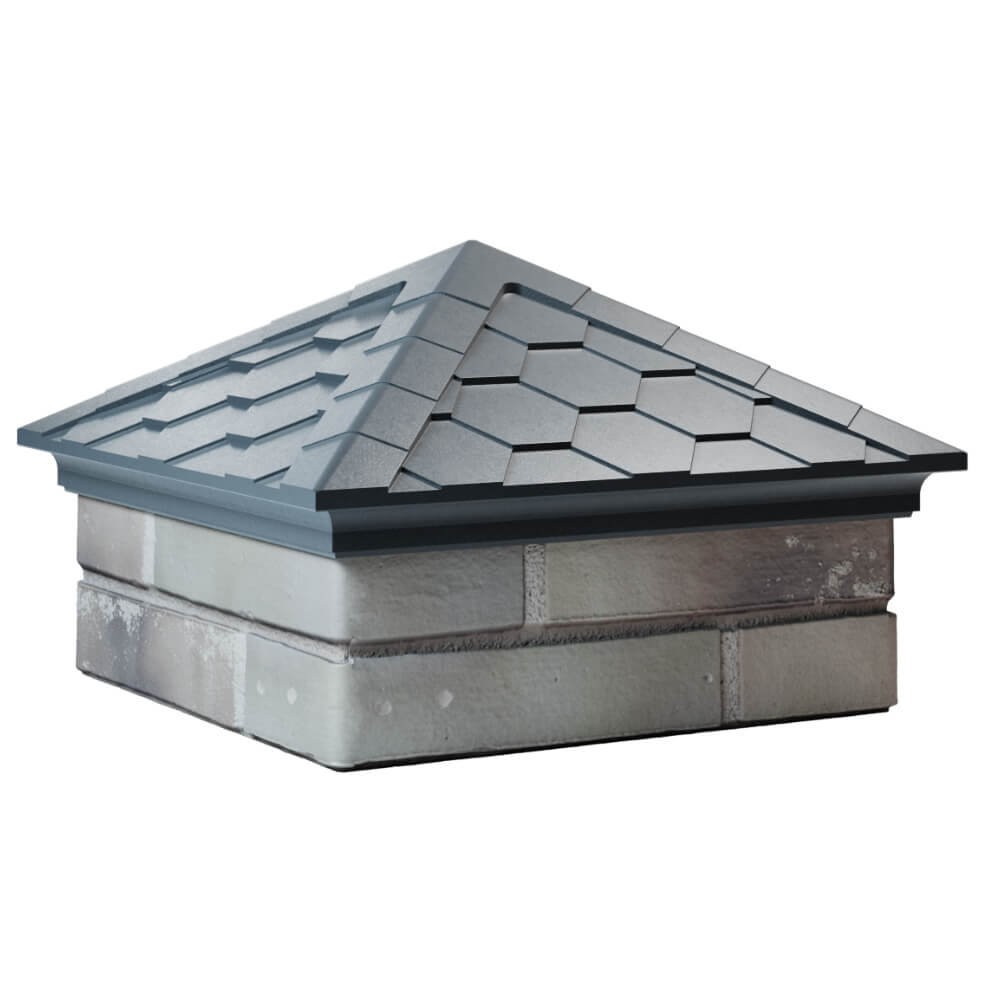 Колпак Zking Эверест Серый на столб 1.5х1.5 кирпича (390х390мм) в Ярославле фото