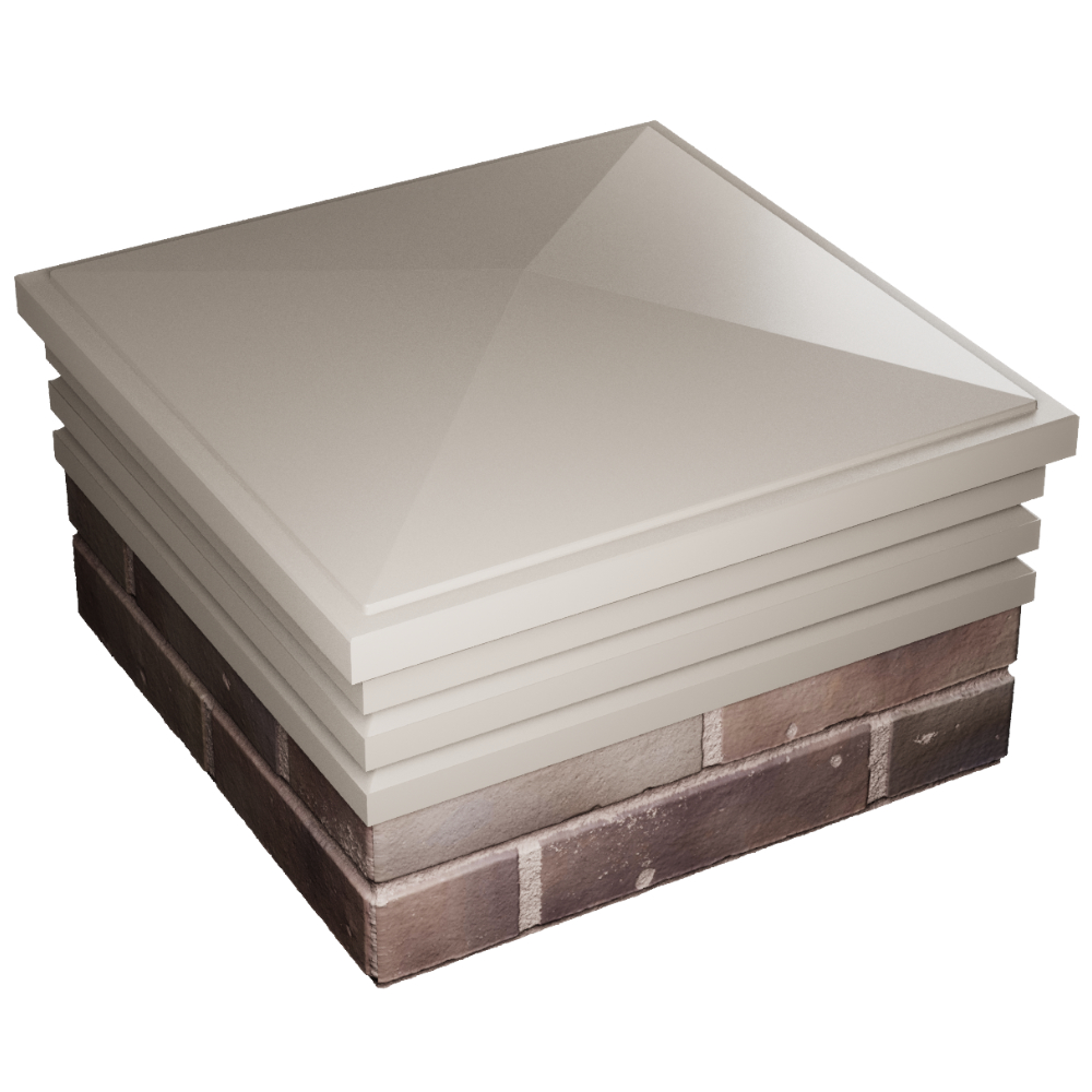 Колпак Zking Бона ХайТек Бежевый на столб 2х2 кирпича (513х513мм) в Ярославле фото