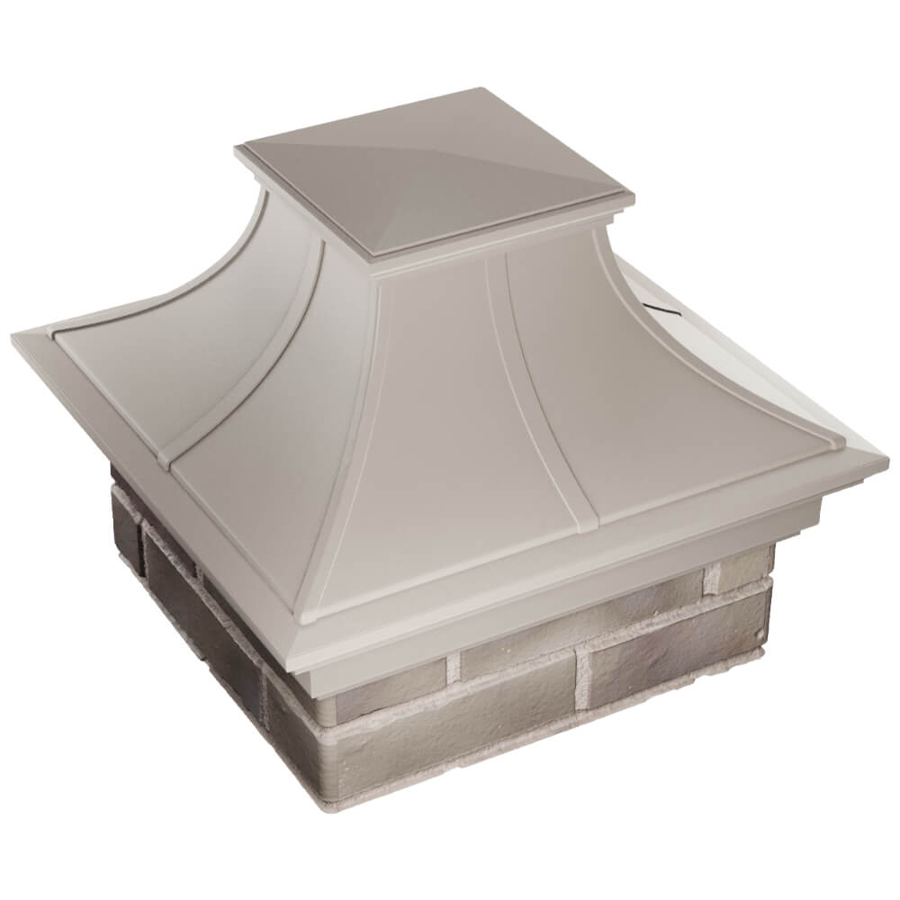 Колпак Zking Монблан Премиум Бежевый на столб 1.5х1.5 кирпича (385х385мм) в Ярославле фото